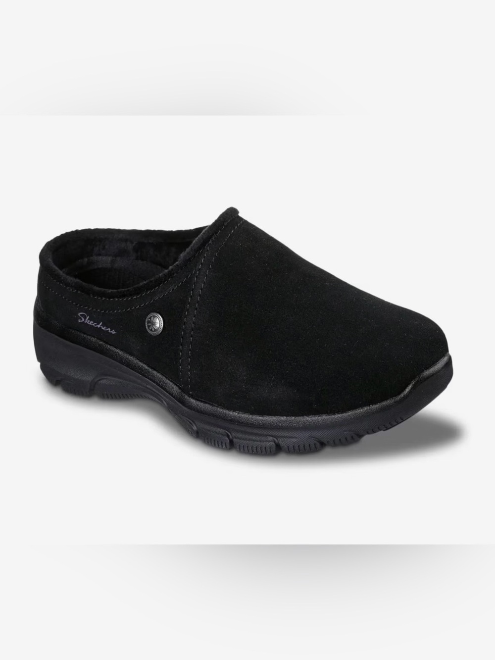 Skechers Men’s Black Slip-On Vegan Suede Mule Size 10